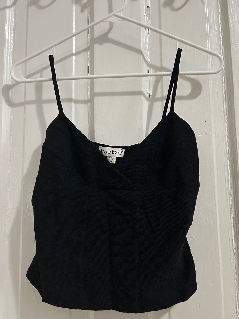 bebe Black Spaghetti-Strap Cami Tank